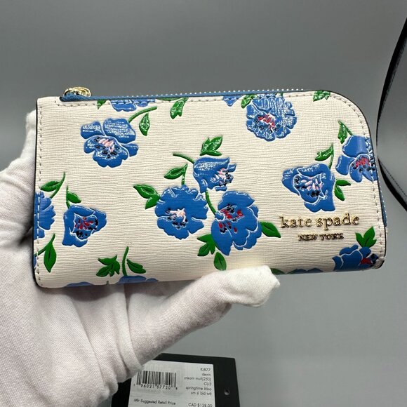 Kate Spade Devin Springtime Blooms Small Slim Bifold Wallet KJ877 NWT - Picture 3 of 14
